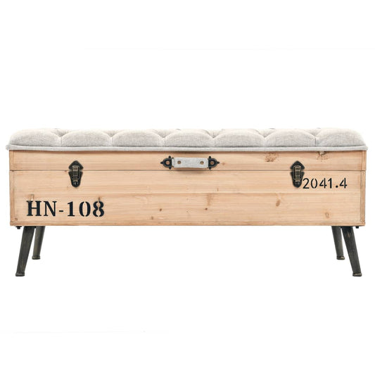 vidaXL Storage Bench 43.3" Solid Wood Fir-0