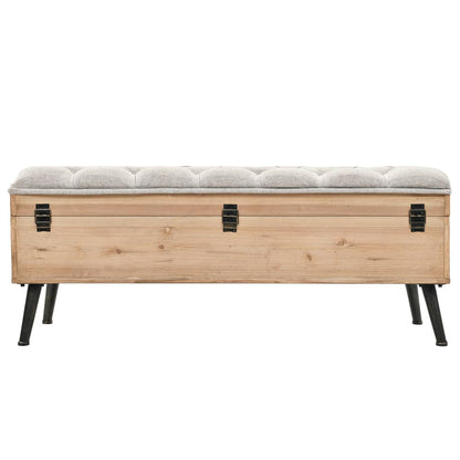 vidaXL Storage Bench 43.3" Solid Wood Fir-2