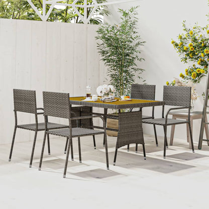 vidaXL Patio Furniture Set 9 Piece Table and Chair with Cushions Poly Rattan-8