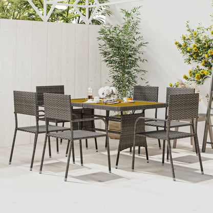 vidaXL Patio Furniture Set 9 Piece Table and Chair with Cushions Poly Rattan-7