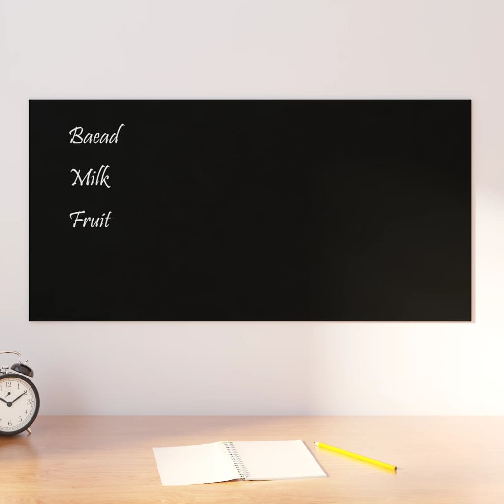 vidaXL Wall-mounted Magnetic Board Black 19.7"x15.7" Tempered Glass-11