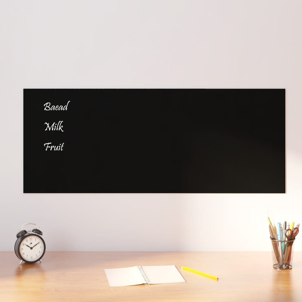 vidaXL Wall-mounted Magnetic Board Black 19.7"x15.7" Tempered Glass-8