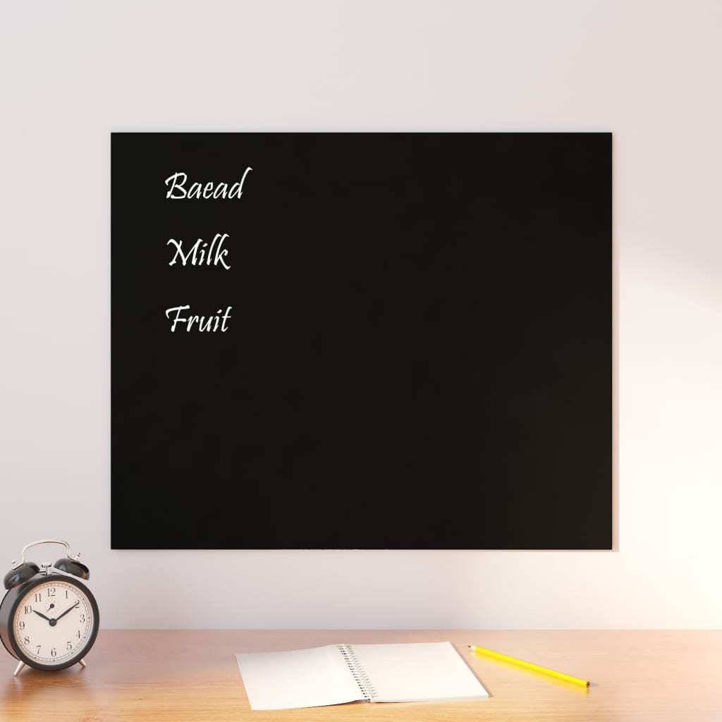 vidaXL Wall-mounted Magnetic Board Black 19.7"x15.7" Tempered Glass-10