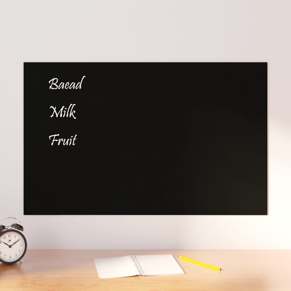 vidaXL Wall-mounted Magnetic Board Black 19.7"x15.7" Tempered Glass-9