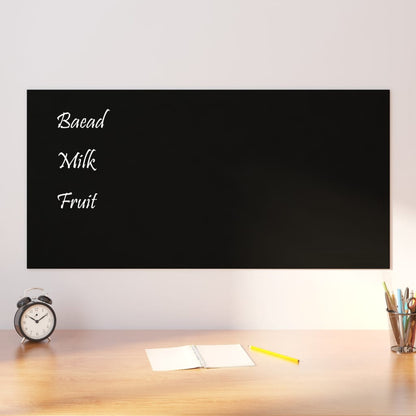 vidaXL Wall-mounted Magnetic Board Black 19.7"x15.7" Tempered Glass-12
