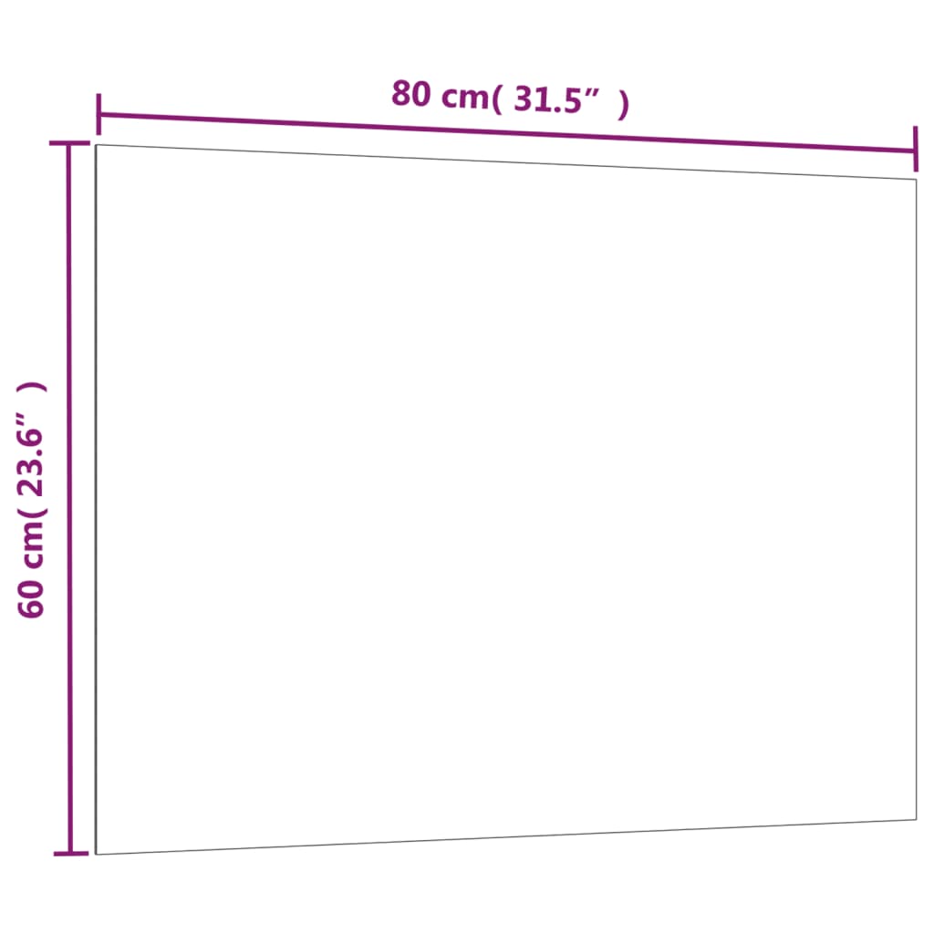 vidaXL Wall-mounted Magnetic Board Black 31.5"x23.6" Tempered Glass-1