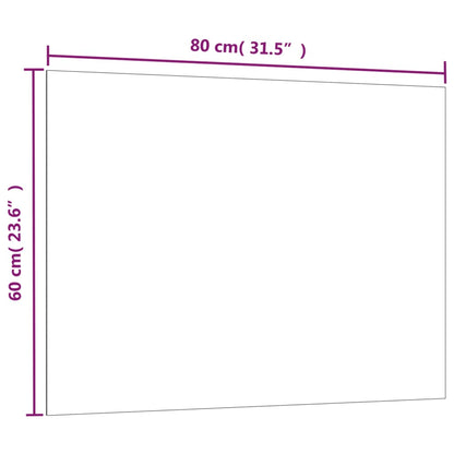 vidaXL Wall-mounted Magnetic Board Black 31.5"x23.6" Tempered Glass-4