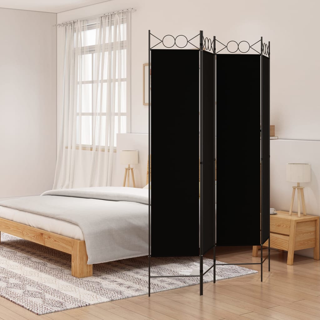 vidaXL 4-Panel Room Divider Anthracite 63"x86.6" Fabric-19