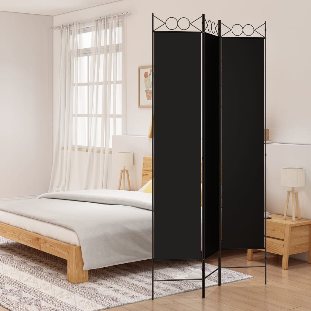 vidaXL 4-Panel Room Divider Anthracite 63"x86.6" Fabric-17