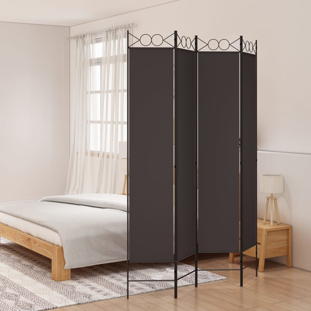 vidaXL 4-Panel Room Divider Anthracite 63"x86.6" Fabric-20
