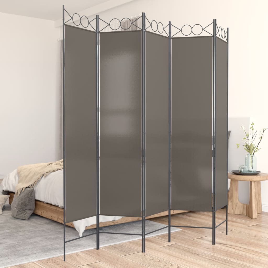 vidaXL 4-Panel Room Divider Anthracite 63"x86.6" Fabric-6