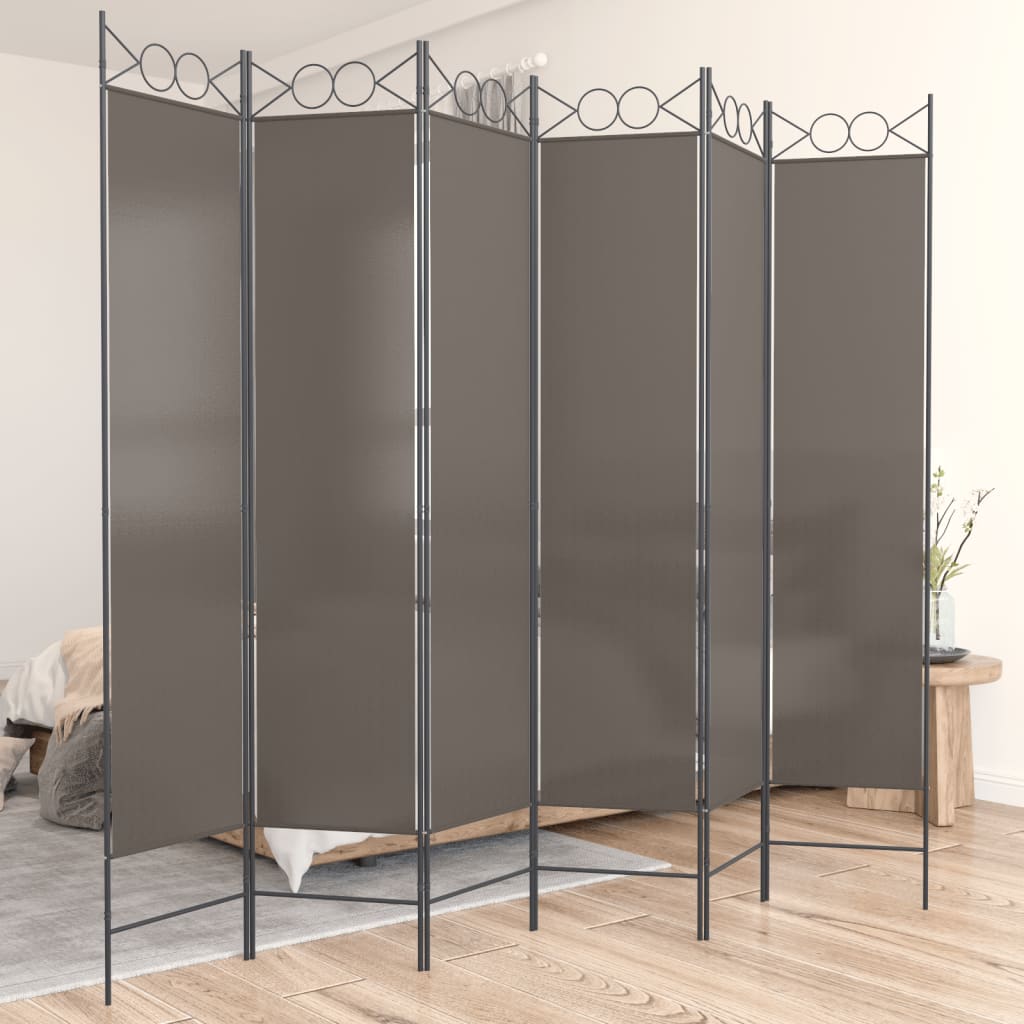 vidaXL 4-Panel Room Divider Anthracite 63"x86.6" Fabric-9