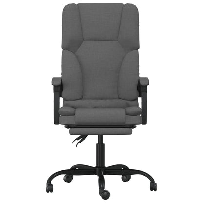 vidaXL Massage Chair Swivel Desk Office Chair with Adjustable Footrest Fabric-1