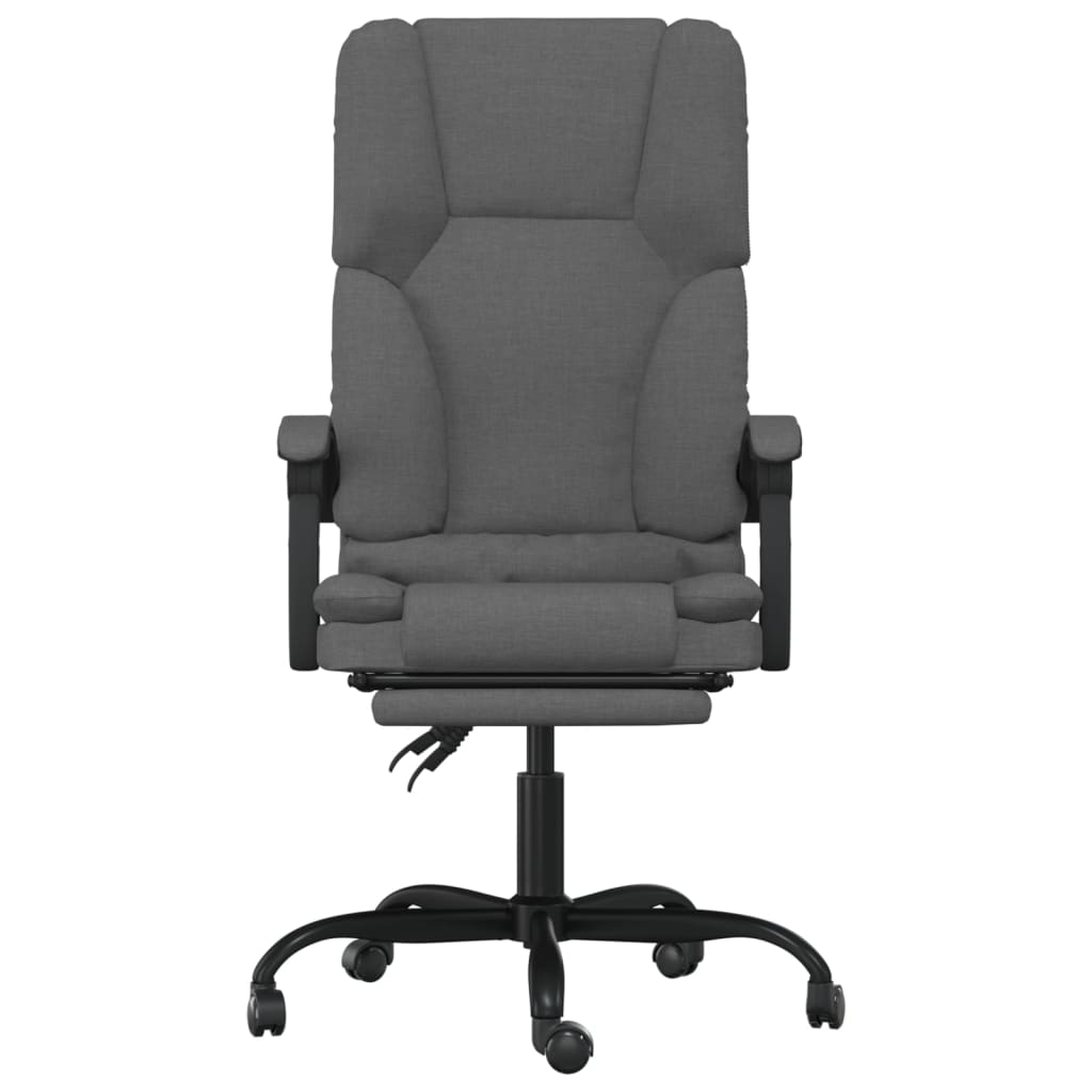 vidaXL Massage Chair Swivel Desk Office Chair with Adjustable Footrest Fabric-1