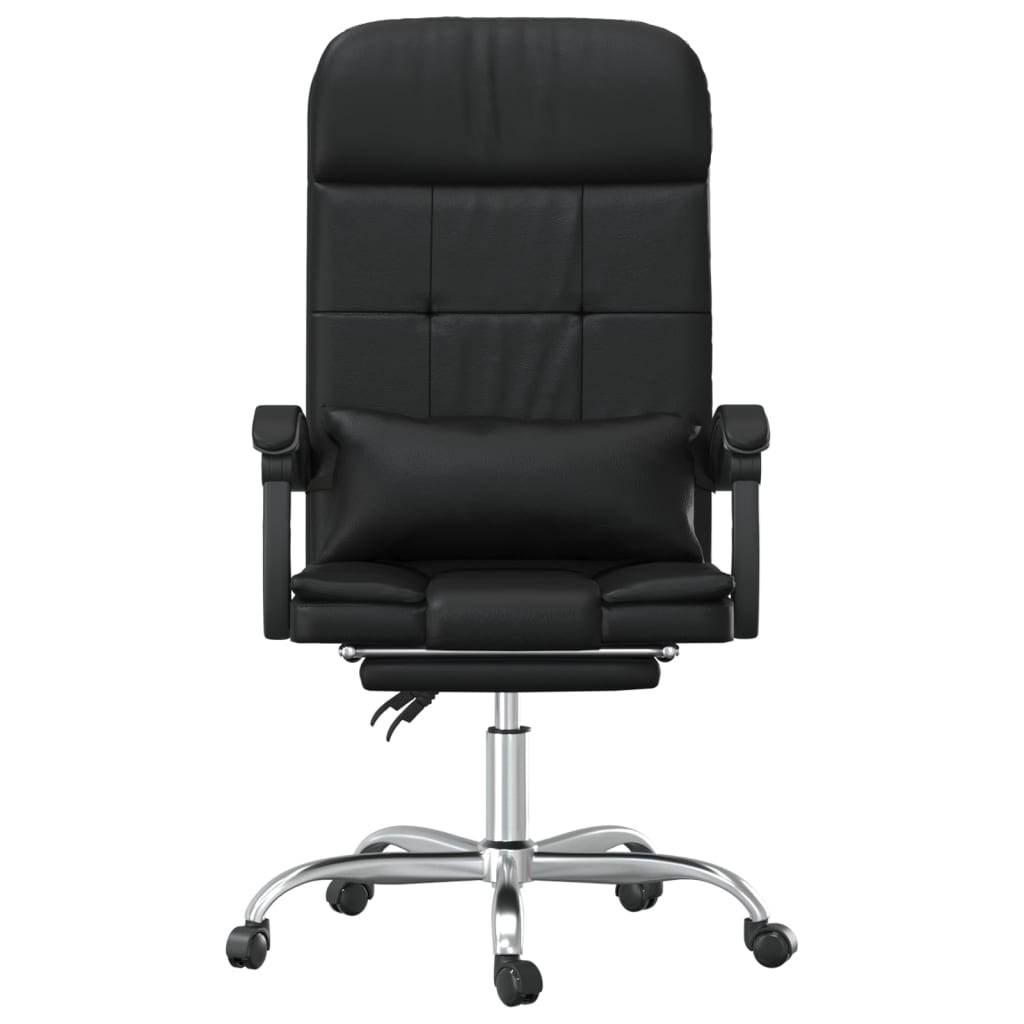 vidaXL Massage Reclining Office Chair Black Faux Leather-2