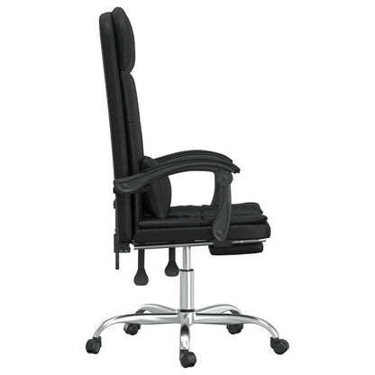vidaXL Massage Reclining Office Chair Black Faux Leather-3