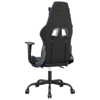 vidaXL Gaming Chair with Footrest Black and Blue Faux Leather-3