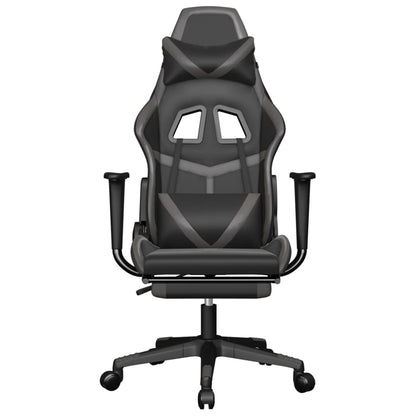 vidaXL Gaming Chair with Footrest Black and Gray Faux Leather-1