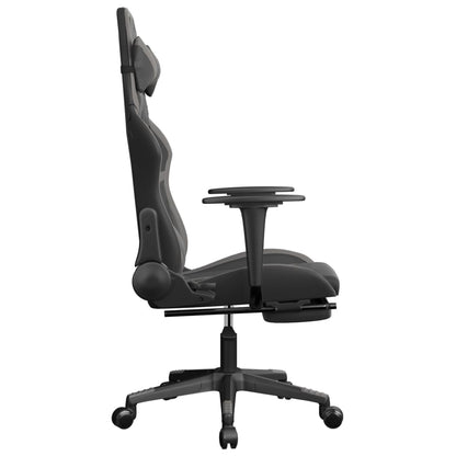 vidaXL Gaming Chair with Footrest Black and Gray Faux Leather-2