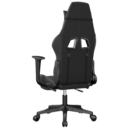 vidaXL Gaming Chair with Footrest Black and Gray Faux Leather-3