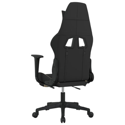 vidaXL Gaming Chair with Footrest Black and Cream Fabric-3