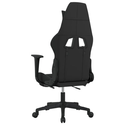 vidaXL Gaming Chair with Footrest Black and Light Gray Fabric