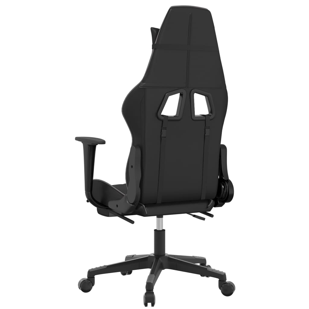 vidaXL Gaming Chair with Footrest Black and Gray Faux Leather-3