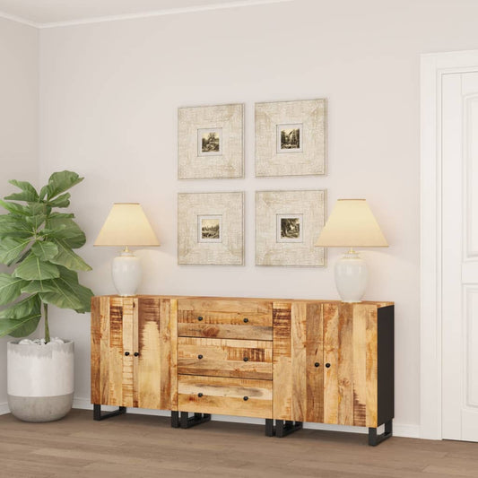 vidaXL Sideboards 3 pcs Rough Mango Wood-0