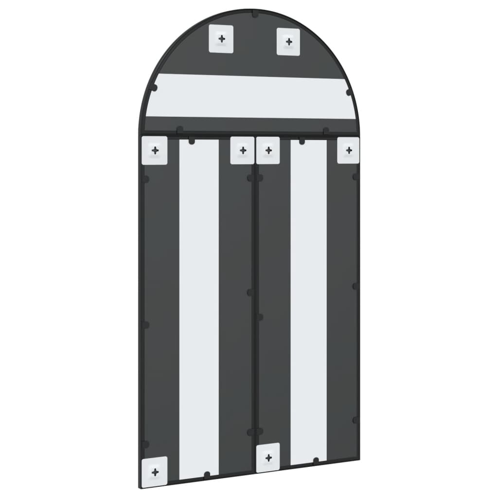 vidaXL Wall Mirror Decorative Wall Mounted Mirror for Bathroom Black Arch Iron