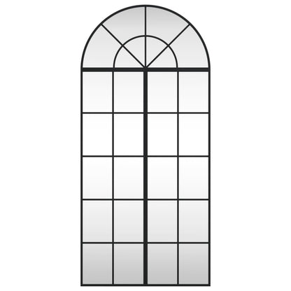 vidaXL Wall Mirror Decorative Wall Mounted Mirror for Bathroom Black Arch Iron-1