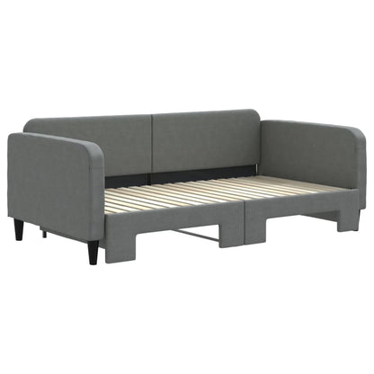 vidaXL Daybed with Trundle Dark Gray 39.4"x74.8" Fabric-1