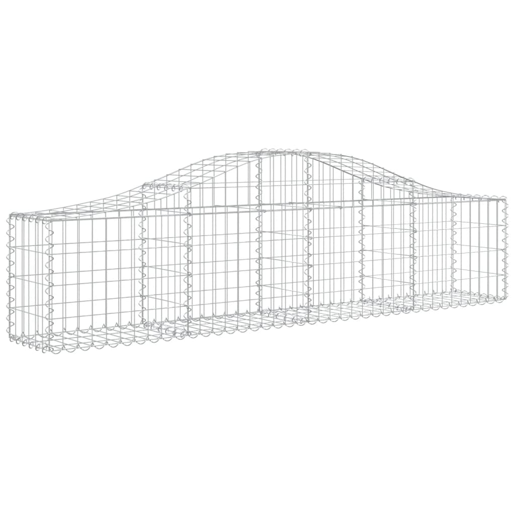 vidaXL Gabion Basket Arched Gabion Basket Planter for Flower Galvanized Iron-0