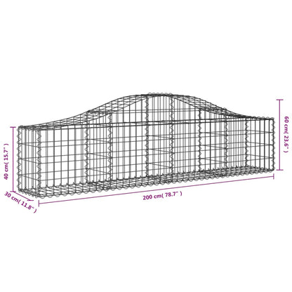 vidaXL Gabion Basket Arched Gabion Basket Planter for Flower Galvanized Iron-3