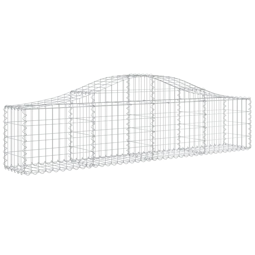 vidaXL Gabion Basket Arched Gabion Basket Planter for Flower Galvanized Iron-0