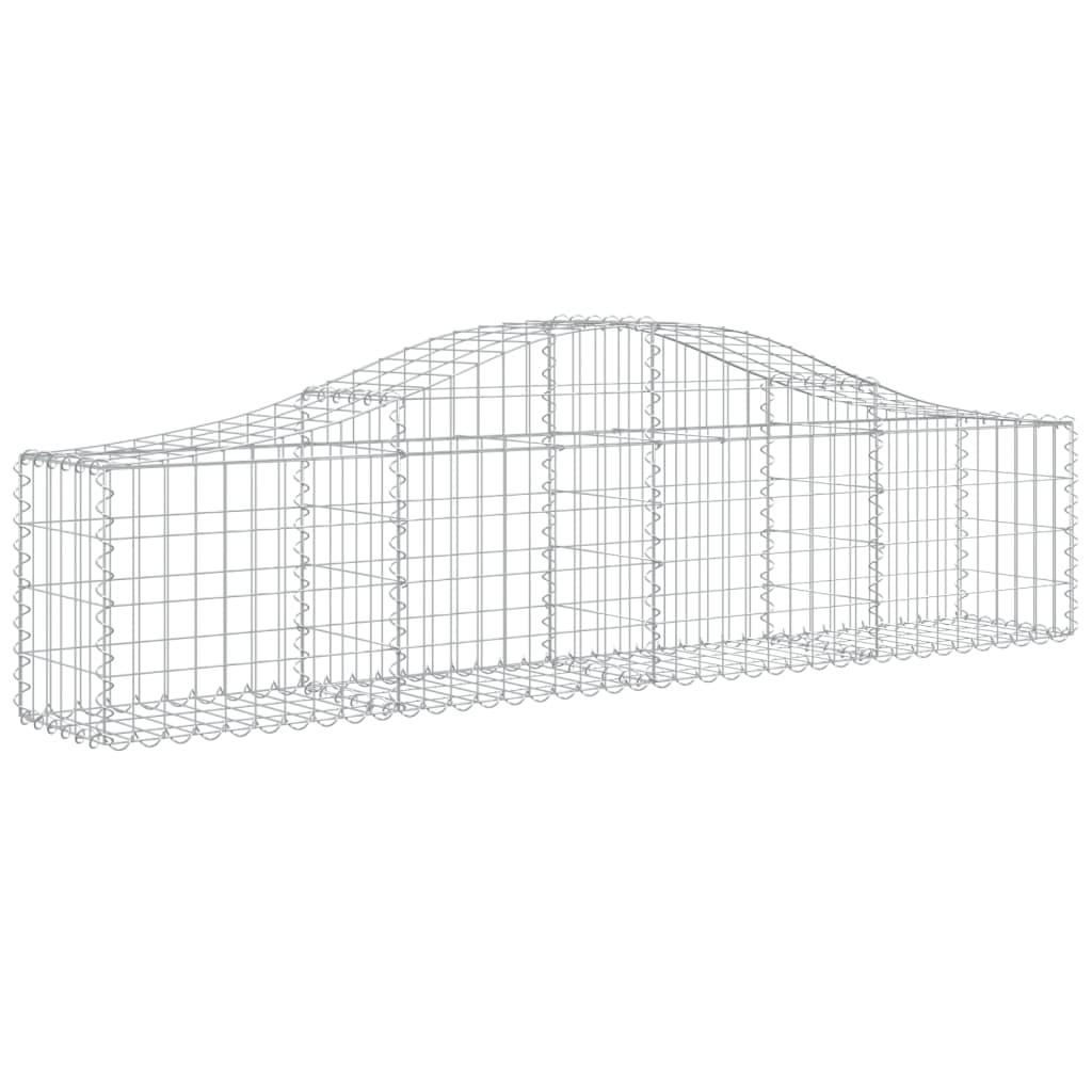 vidaXL Gabion Basket Arched Gabion Basket Planter for Flower Galvanized Iron-0
