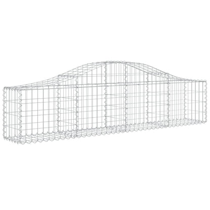 vidaXL Gabion Basket Arched Gabion Basket Planter for Flower Galvanized Iron-0
