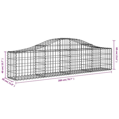vidaXL Gabion Basket Arched Gabion Basket Planter for Flower Galvanized Iron-3