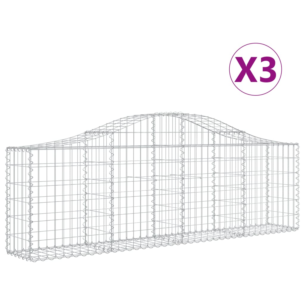 vidaXL Gabion Basket Arched Gabion Basket Planter for Flower Galvanized Iron-3