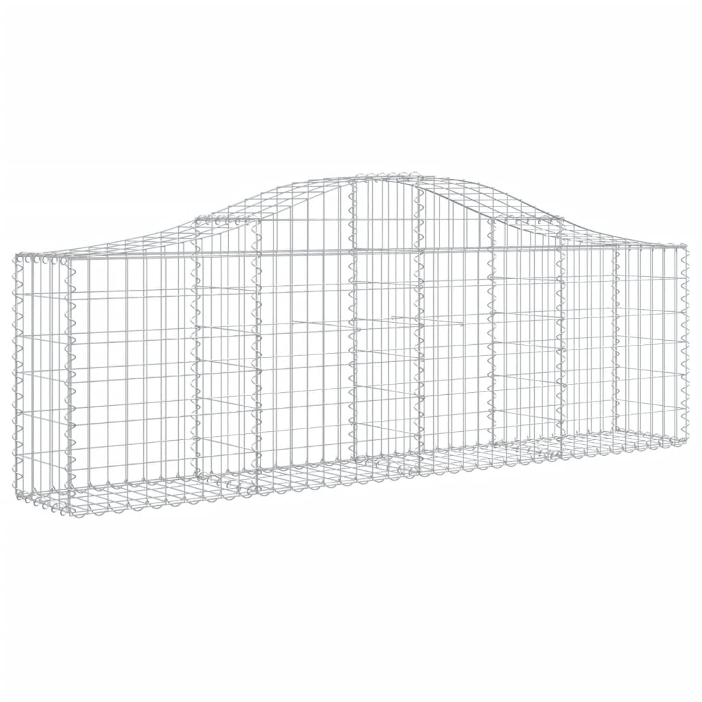 vidaXL Gabion Basket Arched Gabion Basket Planter for Flower Galvanized Iron-0