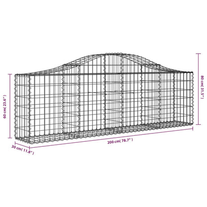 vidaXL Gabion Basket Arched Gabion Basket Planter for Flower Galvanized Iron-3