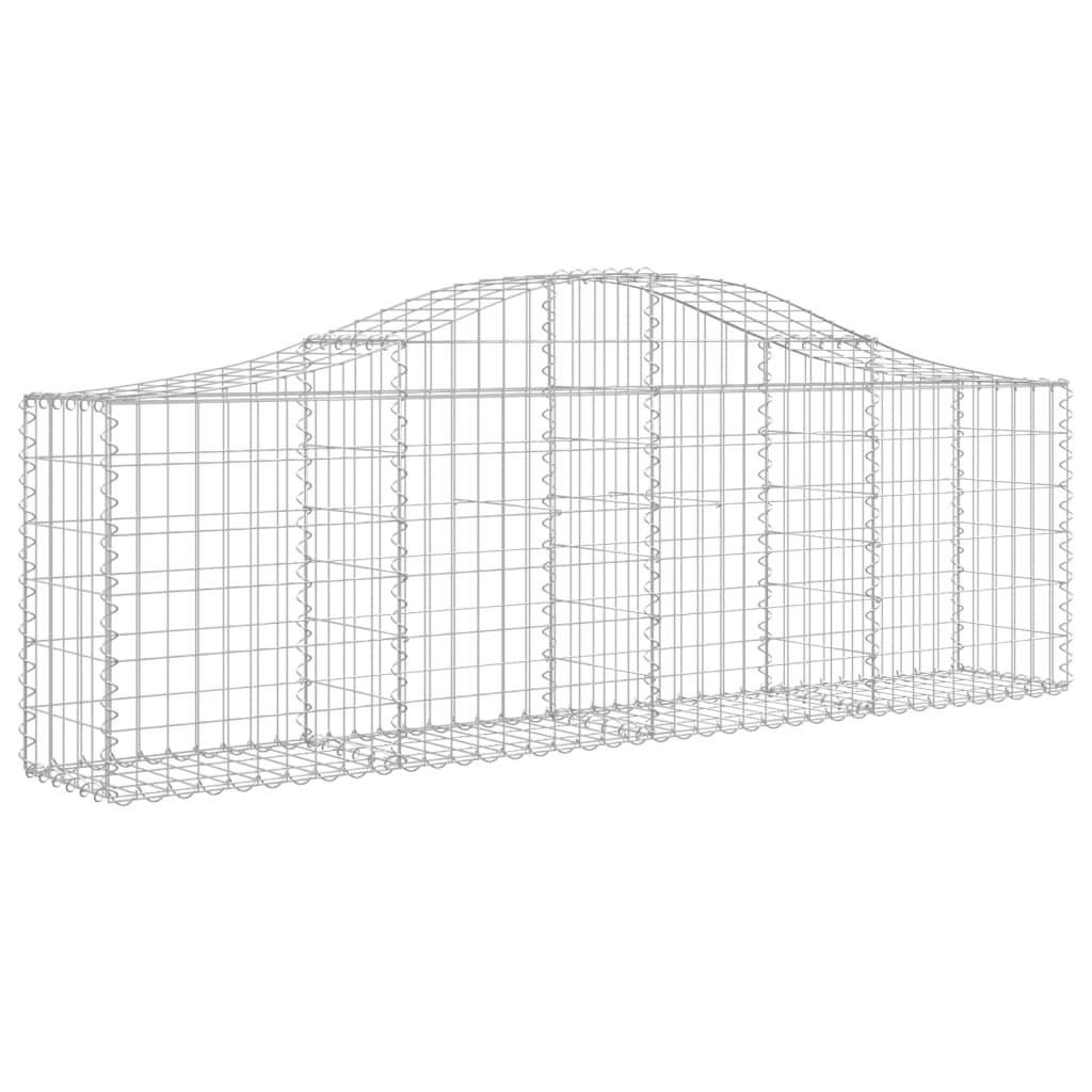 vidaXL Gabion Basket Arched Gabion Basket Planter for Flower Galvanized Iron-0