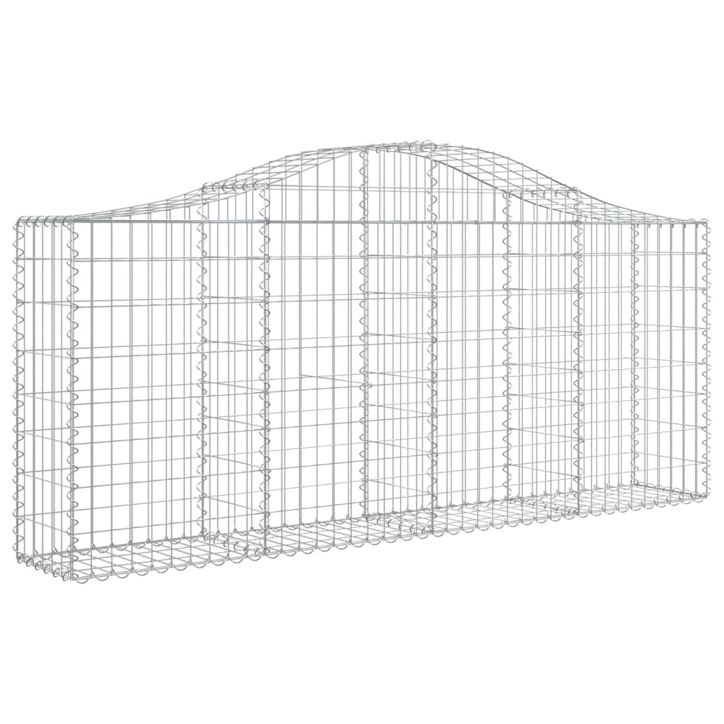 vidaXL Gabion Basket Arched Gabion Basket Planter for Flower Galvanized Iron-0
