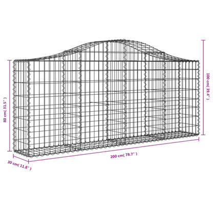 vidaXL Gabion Basket Arched Gabion Basket Planter for Flower Galvanized Iron-3