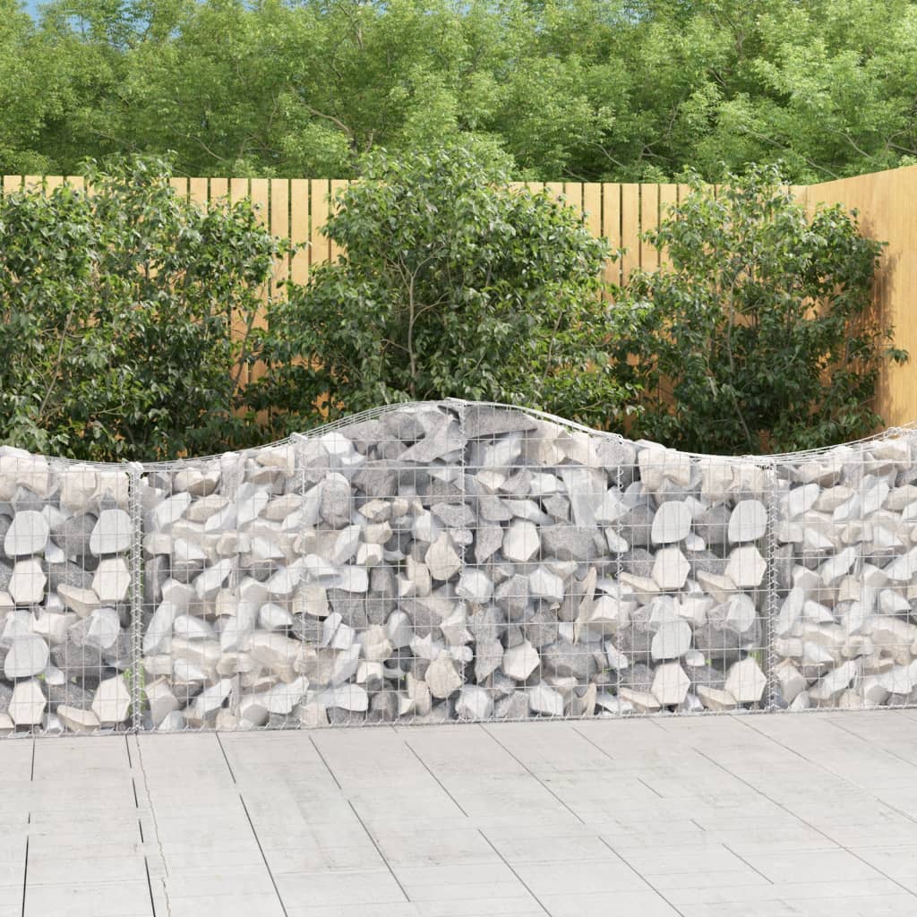 vidaXL Gabion Basket Arched Gabion Basket Planter for Flower Galvanized Iron-2