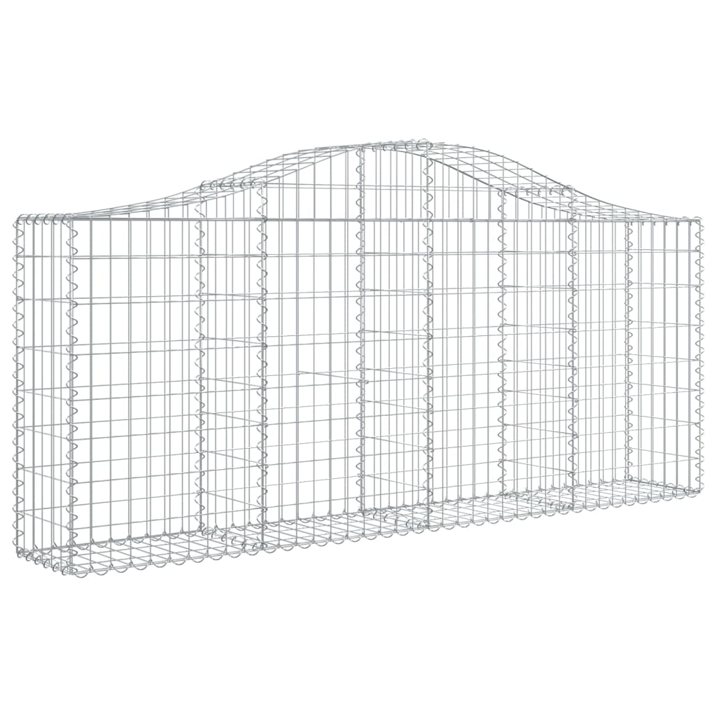 vidaXL Gabion Basket Arched Gabion Basket Planter for Flower Galvanized Iron-0