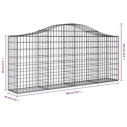 vidaXL Gabion Basket Arched Gabion Basket Planter for Flower Galvanized Iron-3