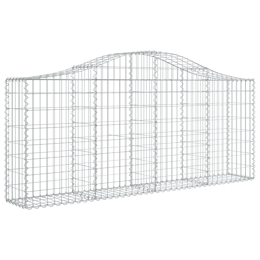 vidaXL Gabion Basket Arched Gabion Basket Planter for Flower Galvanized Iron-0