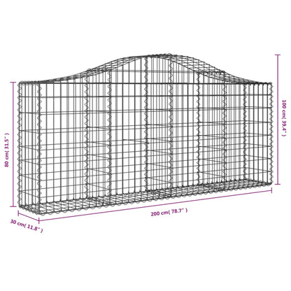 vidaXL Gabion Basket Arched Gabion Basket Planter for Flower Galvanized Iron-3
