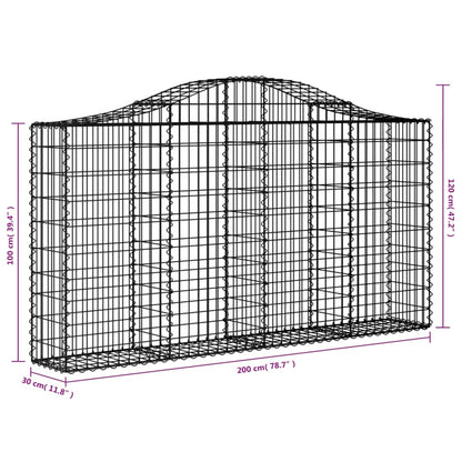 vidaXL Gabion Basket Arched Gabion Basket Planter for Flower Galvanized Iron-3