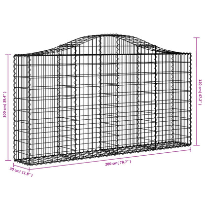 vidaXL Gabion Basket Arched Gabion Basket Planter for Flower Galvanized Iron-3